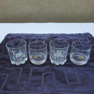 Vintage Different Styled Crown Royal Whiskey Old Fashion Glasses - Set of 4